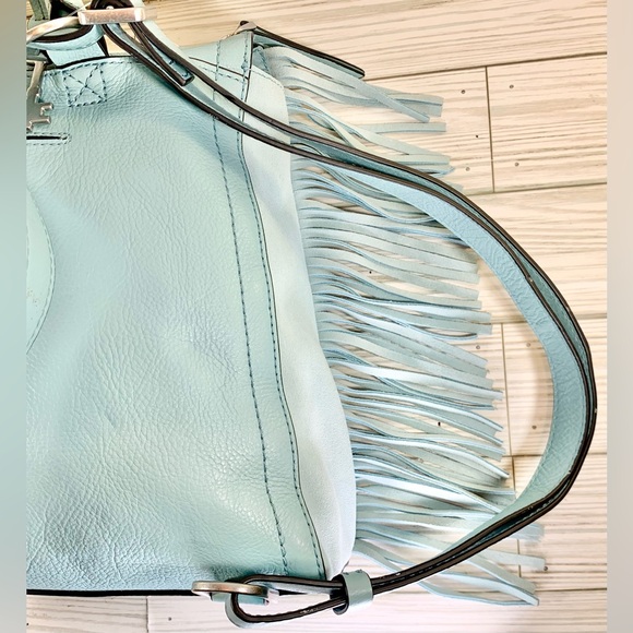 Sold🚨Fossil Turquoise Ice Parker Laptop Back pack w/ top Handle & Fringe design - Picture 10 of 13